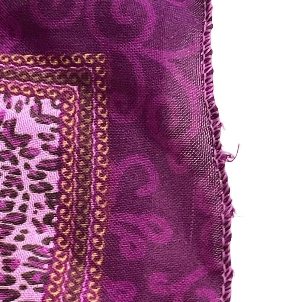 Bahadir Purple Leopard Border Scarf - Picture 5 of 7